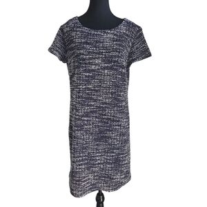 Banana Republic Flocked Asymmetrical Dress - Navy and White Size 14